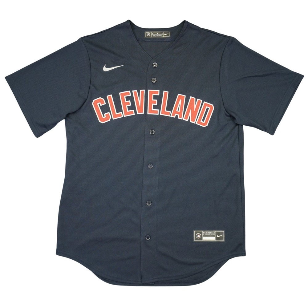 NEW Nike Baseball‎ Alternate Jersey Mens Medium Navy Blue Cleveland Indians MLB